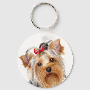 Yorkshire Terrier Puppy Hondenportret Sleutelhange Sleutelhanger