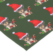 Yorkshire Terrier Puppy Kerstmis Korte Tafelloper (Hoek)