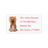 Yorkshire Terrier Puppy Naam Adres Mailing Label (Voorkant)