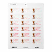 Yorkshire Terrier Puppy Naam Adres Mailing Label (Full Sheet)