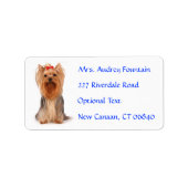 Yorkshire Terrier Puppy Naam Adres Mailing Label (Voorkant)