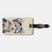 Yorkshire Terrier Puppy Painting Original Dog Art Bagagelabel (Achterkant horizontaal)