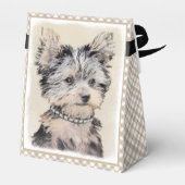 Yorkshire Terrier Puppy Painting Original Dog Art Bedankdoosjes (Achterkant)