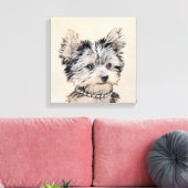 Yorkshire Terrier Puppy Painting Original Dog Art Canvas Afdruk (Insitu (Woonkamer))