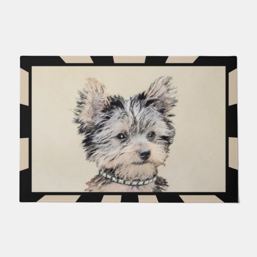 Yorkshire Terrier Puppy Painting Original Dog Art Deurmat (Voorkant)