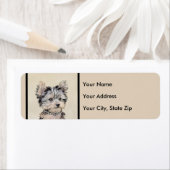 Yorkshire Terrier Puppy Painting Original Dog Art Etiket (Insitu)