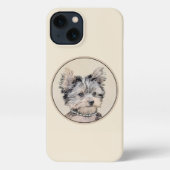 Yorkshire Terrier Puppy Painting Original Dog Art iPhone Hoesje (Achterkant)