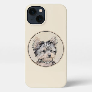 Yorkshire Terrier Puppy Painting Original Dog Art iPhone 13 Hoesje