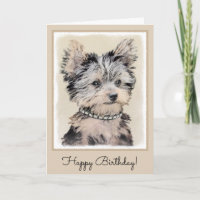 Yorkshire Terrier Puppy Painting Original Dog Art