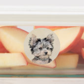 Yorkshire Terrier Puppy Painting Original Dog Art Labels (Aangebracht)