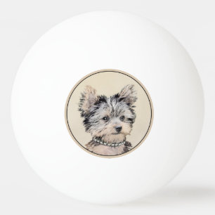 Yorkshire Terrier Puppy Painting Original Dog Art Pingpongbal