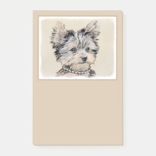 Yorkshire Terrier Puppy Painting Original Dog Art Post-it® Notes (Voorkant)