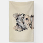 Yorkshire Terrier Puppy Painting Original Dog Art Spandoek (Verticaal)
