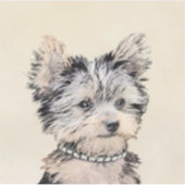 Yorkshire Terrier Puppy Painting Original Dog Art Sticker (Voorkant)