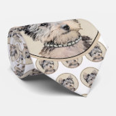 Yorkshire Terrier Puppy Painting Original Dog Art Stropdas (Opgerold)