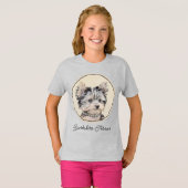 Yorkshire Terrier Puppy Painting Original Dog Art T-shirt (Voorkant volledig)