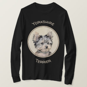 Yorkshire Terrier Puppy Painting Original Dog Art T-shirt