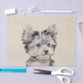 Yorkshire Terrier Puppy Painting Original Dog Art Tissuepapier (Craft)