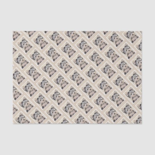 Yorkshire Terrier Puppy Painting Original Dog Art Tissuepapier (Voorkant)