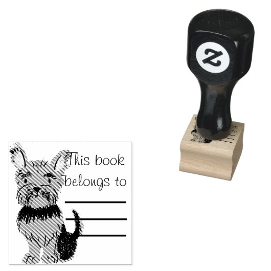 Yorkshire Terrier Puppy Persoonlijke Bibliotheek S Rubberstempel (Gestempeld)