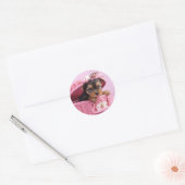Yorkshire terrier puppy ronde sticker (Envelop)