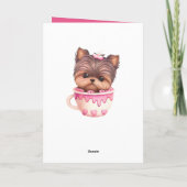 Yorkshire Terrier Puppy Roze Schattige Yorkie Verj Kaart (Achterkant)