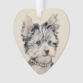 Yorkshire Terrier Puppy Schilderij Originele Honde Ornament (voorkant)