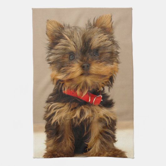 Yorkshire Terrier Puppy Theedoek (Verticaal)