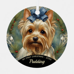 Yorkshire Terrier Puppy's Eerste Kerst Ornament