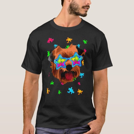 Yorkshire Terrier Puzzel Autisme Bewustzijn Hond T-shirt (Voorkant)