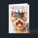 Yorkshire Terrier Queen voor Dag Funny Birthday Kaart<br><div class="desc">Lieve en grappige verjaardagskaart voor het Yorkie mama of Yorkshire Terrier hondenliefhebber met gekke wensen en een snel gevoel.</div>
