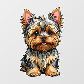 Yorkshire Terrier Raamsticker (Vel)