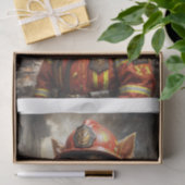 Yorkshire Terrier rashond als brandweerman Tissuepapier (Geschenk)