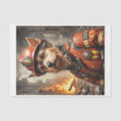 Yorkshire Terrier rashond als brandweerman Tissuepapier (Voorkant)