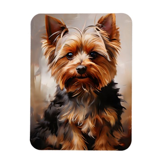 Yorkshire Terrier Realisme Kunstportret Magneet (Verticaal)