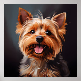 Yorkshire Terrier Realisme Kunstportret Poster