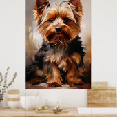 Yorkshire Terrier Realisme Kunstportret Poster (Keuken)