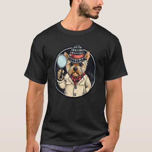 Yorkshire Terrier Rechercheur Funny Dog Mystery T-shirt (Voorkant)