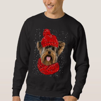 Yorkshire Terrier Red Winter Hat Christmas Scarf D Trui