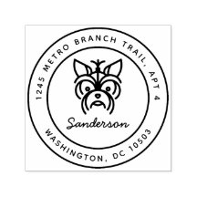 Yorkshire Terrier retour adres stempel zelf-inkt