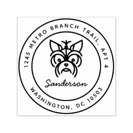 Yorkshire Terrier retour adres stempel zelf-inkt