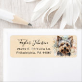 Yorkshire Terrier Retouradreslabel Etiket (Insitu)