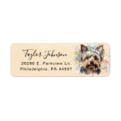 Yorkshire Terrier Retouradreslabel Etiket (Voorkant)