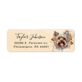 Yorkshire Terrier Retouradreslabel Etiket (Voorkant)