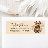 Yorkshire Terrier Retouradreslabel Etiket (Insitu)
