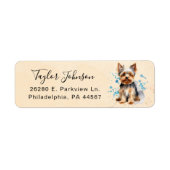 Yorkshire Terrier Retouradreslabel Etiket (Voorkant)
