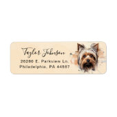 Yorkshire Terrier Retouradreslabel Etiket (Voorkant)