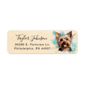 Yorkshire Terrier Retouradreslabel Etiket (Voorkant)