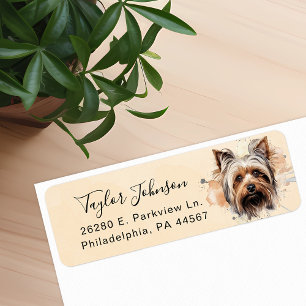 Yorkshire Terrier Retouradreslabel Etiket