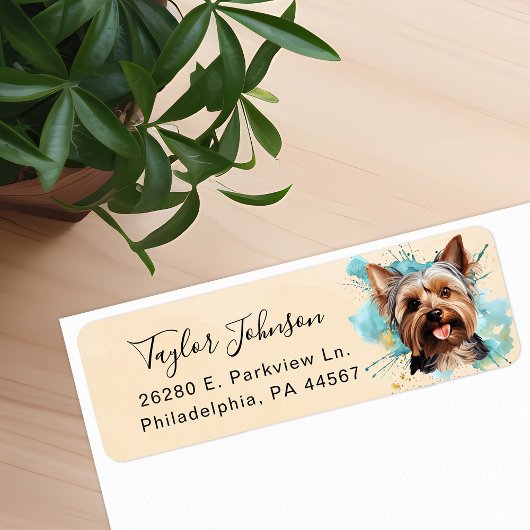 Yorkshire Terrier Retouradreslabel Etiket